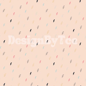 Colorful Lightning Seamless Pattern Files for Gender Neutral Fabric Printing Custom Fabric Design File