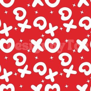 Archivos de patrones sin costuras para el día de San Valentín XO para impresión de tela por sublimación, archivo de diseño de tela, patrón de superficie