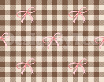 Rosa rosetter gingham sömlöst mönster: Coquette tygdesign (digital fil)
