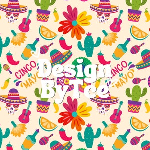 Archivo de patrón sin costuras del Cinco de Mayo de color arcoíris para el archivo de diseño personalizado de sublimación de impresión de tela del Día de México