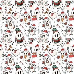 Weihnachtsgeist Weiß Nahtlose Musterdateien für Weihnachtsstoffdruck Sublimation Benutzerdefinierte Stoffdesigndatei