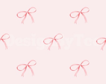 Coquette Pink Bows Seamless Pattern: Girly Fabric Design (Digital File)