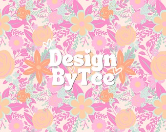Floral Fabric Pattern: Spring Botanical Seamless Design (Digital File)