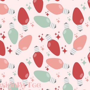 Boho Weihnachtsbeleuchtung Nahtlose Musterdateien für Stoffsublimationsdruck Oberflächenmuster-Design-Datei