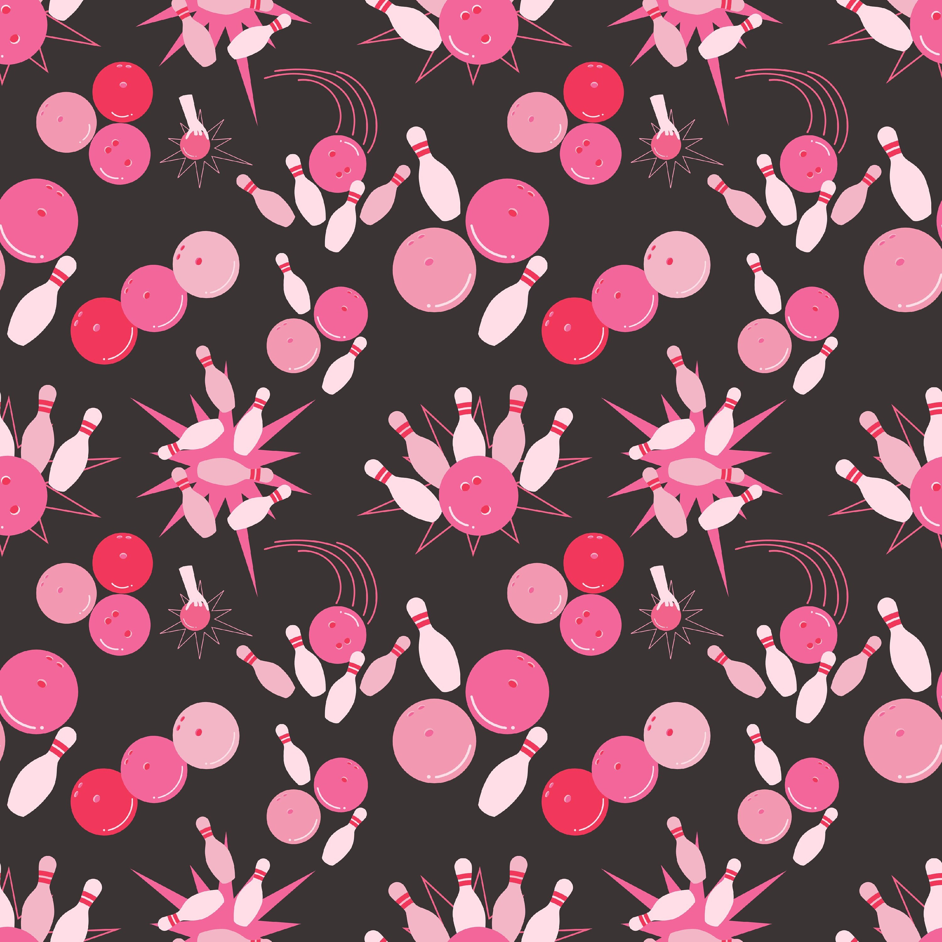 Bowling Pink Seamless Pattern Files for Sport Fabric Sublimation Printing Custom Fabric Design File