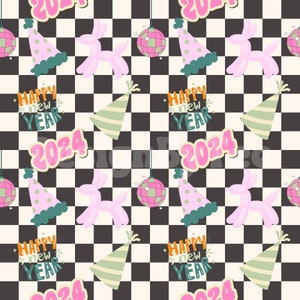 Fichiers de modèles sans couture pour filles, nouvel an 2024, pour impression sur tissu, fichier de conception de tissu personnalisé par Sublimation