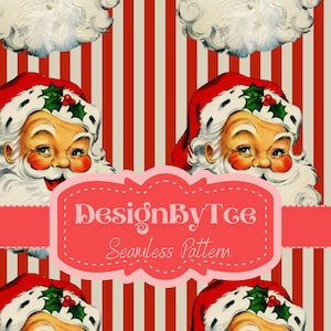 Modèle sans couture de Santa vintage rayures de Noël pour l'impression sur tissu