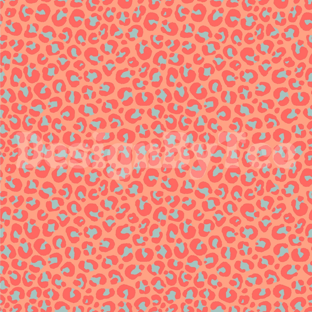 Orange & Blue Leopard Print Seamless Pattern (digital Paper) - Etsy