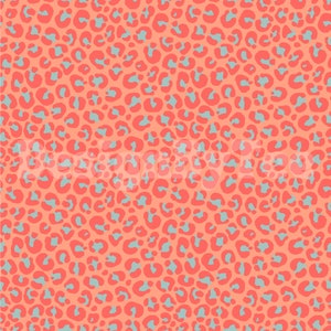 Orange & Blau Leopard Muster (Digitales Papier)