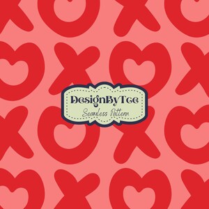 XOXO File di modelli senza cuciture per San Valentino Stampa di tessuti Sublimazione File di progettazione di tessuti personalizzati