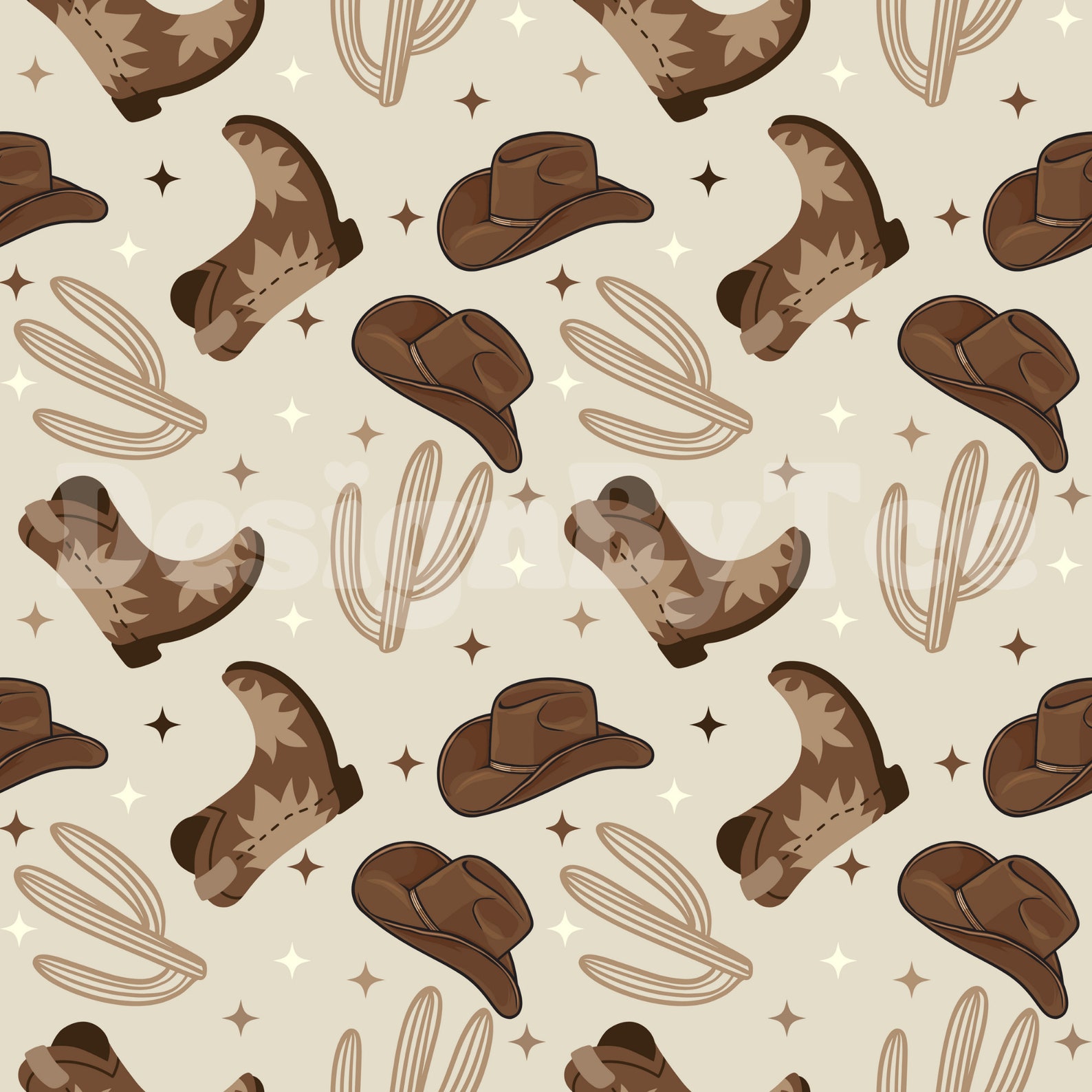 Western Cowboy Boots and Hat Seamless Pattern (digital Download) - Etsy