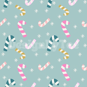 Candy Peppermint Cane Seamless Pattern Files for Pink Christmas Fabric Printing Sublimation Custom Fabric Design File