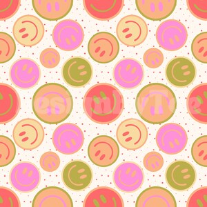Summer Happy Face Seamless Pattern Files for Fabric Printing Sublimation Fabric Design File