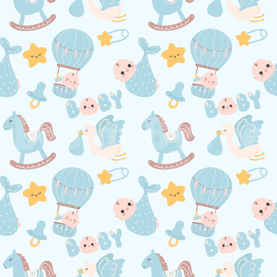 Baby Boy Seamless Pattern Files, Cute New Born Baby Fabric Printing ...