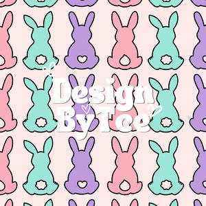 pink, purple, blue spring bunny seamless pattern for easter fabric