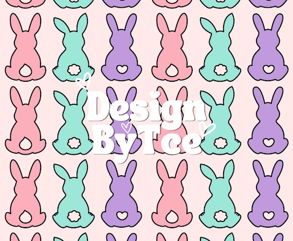 Spring Bunny Seamless Pattern: Easter Fabric Design (Digital File)