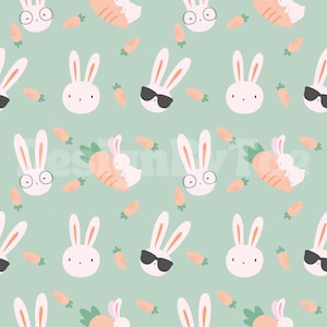 Archivos de patrones sin costuras Spring Bunnies Boy para impresión de tela de Pascua, archivo de diseño de tela personalizado por sublimación