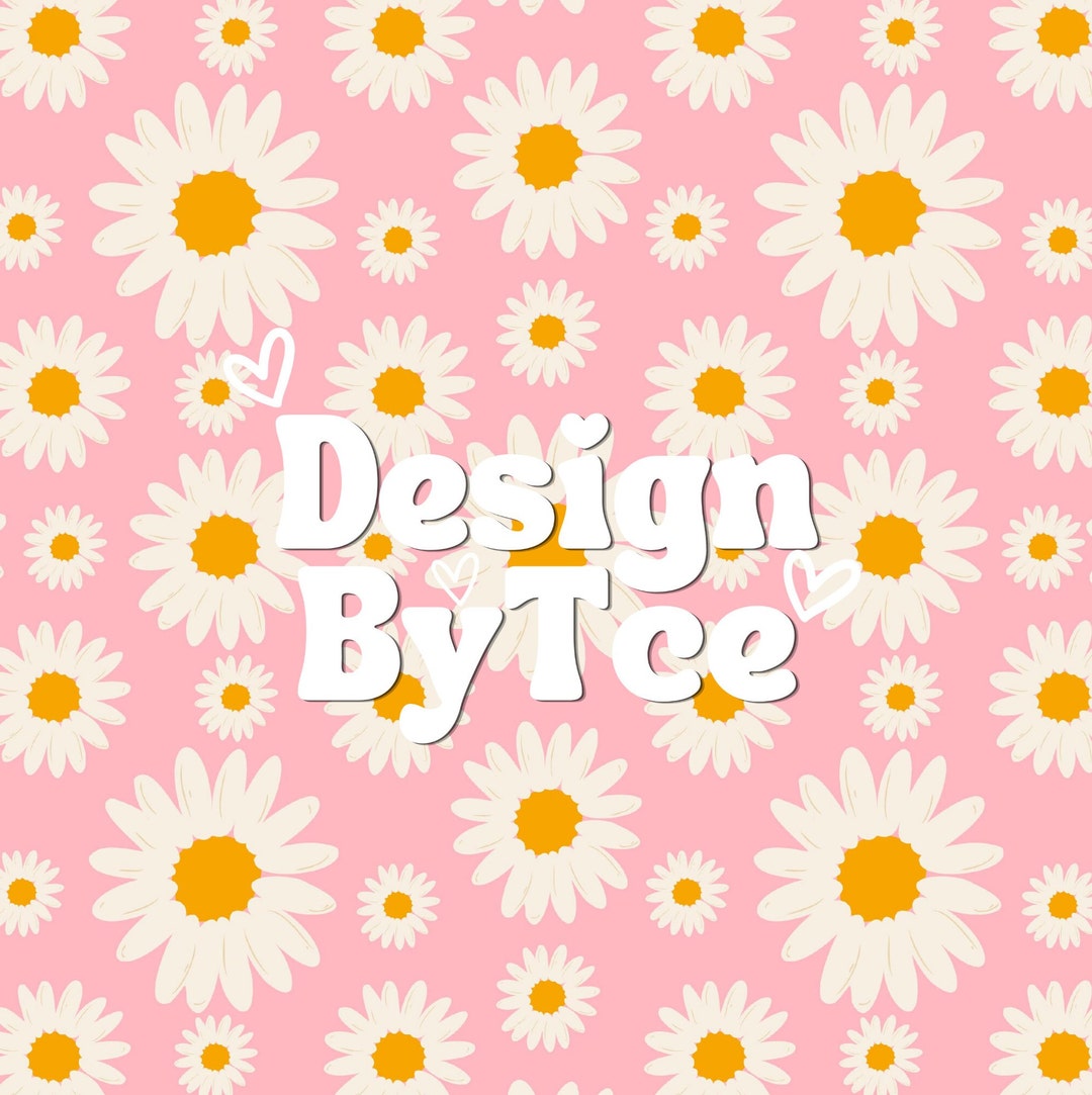 CUTE DAISY Spring Pink Floral Seamless Pattern Files for Flower Fabric ...