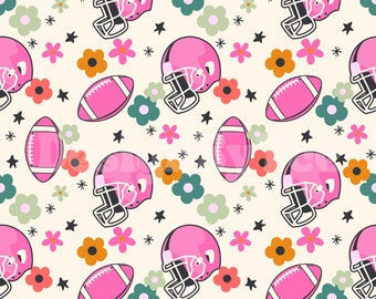 American Football with Flower Seamless Pattern Files for Sports Fabric Printing Sublimation Custom Fabric Design File