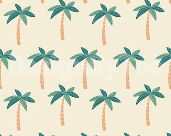 Palm Trees Seamless Pattern: Tropical Fabric Design (12x12 inch JPEG)