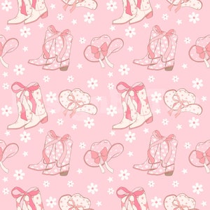 Fichiers de motifs sans couture pour bottes et chapeaux de cow-girl à nœuds floraux pour coquette, conception d'impression de tissu occidental, sublimation de tissu, conception de tissu personnalisée