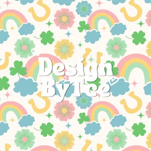 St Patrick Floral Lucky Girly Pink Print Spring Seamless Pattern for Fabric Printing Lucky Girl Fabric Design
