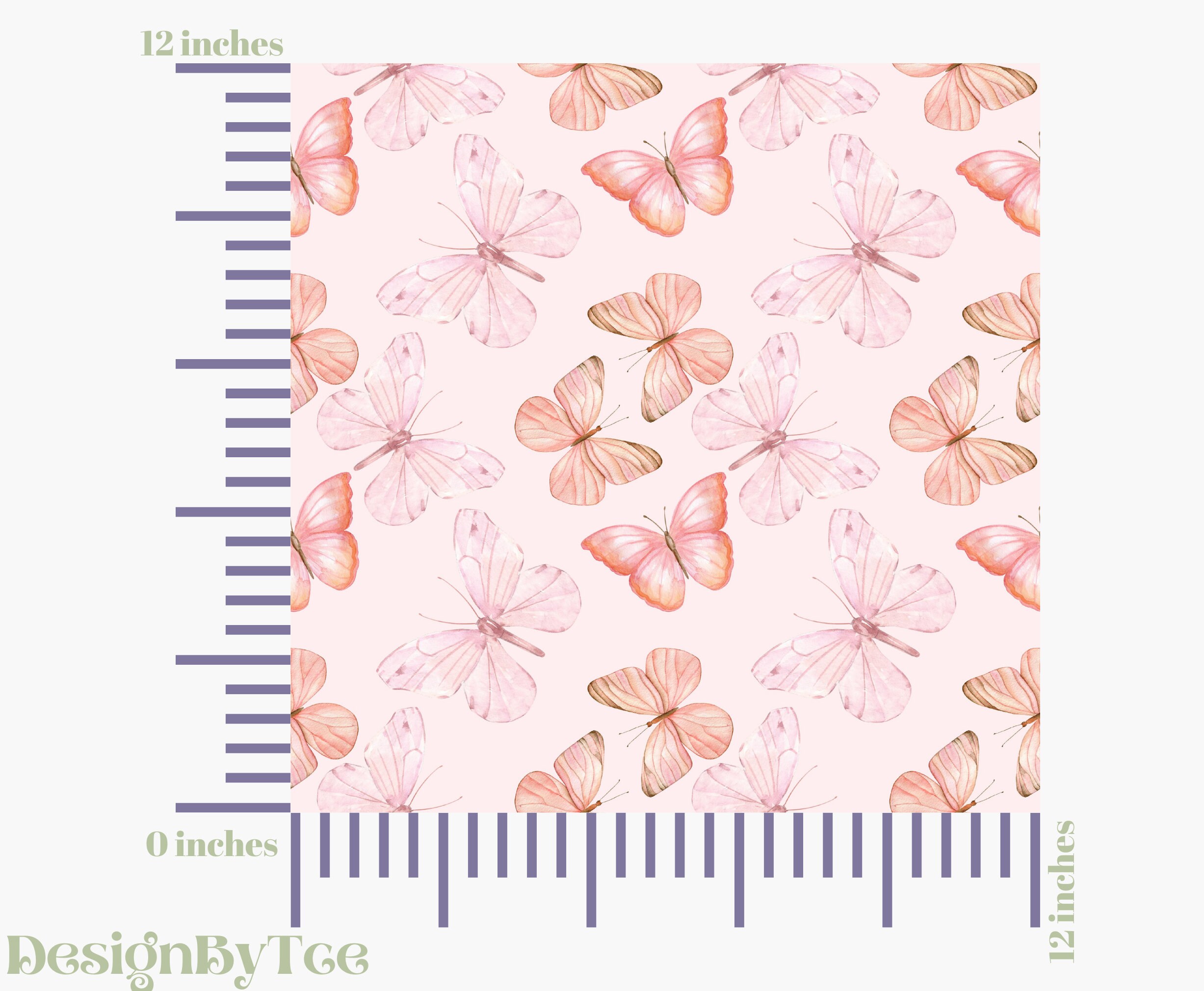 Watercolor Pink Butterfly Seamless Pattern Files for Fabric Printing ...