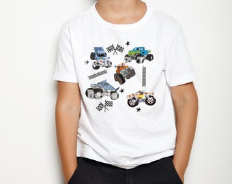 Monster Truck PNG Files: Boys Shirt Design (Transparent File)