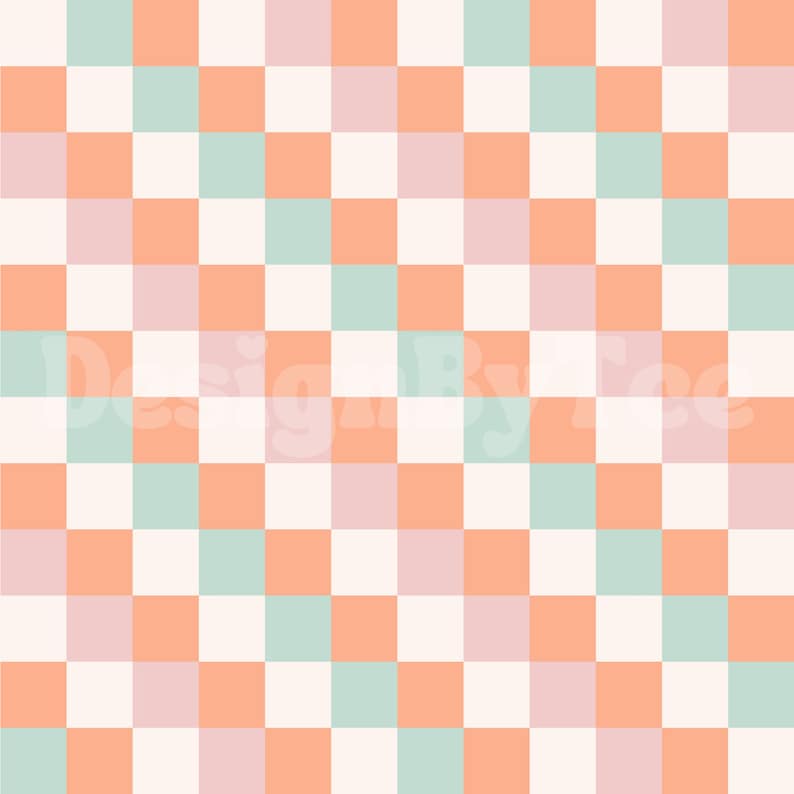 Pastel Checkered Seamless Pattern: Spring Fabric Design (digital File ...