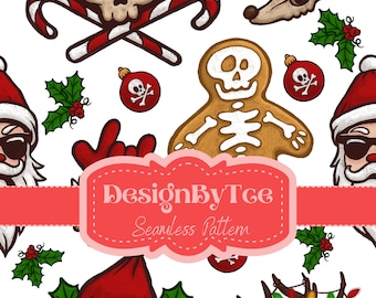 Spooky Gothmas Seamless Pattern: Creepy Christmas Fabric (Digital Pattern)