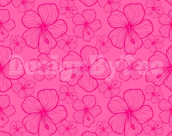 Neon Tropical Flower Seamless Pattern: Abstract Swimwear Fabric (Digital File)