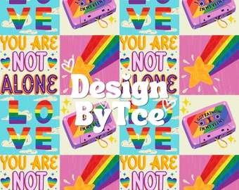 Patrón sin costuras del arcoíris del orgullo: Impresión de tela LGBT (descarga digital)