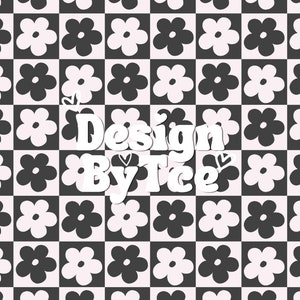 Seamless Beige and Anthracite Checkered Floral Pattern File, Floral Checkered Pattern