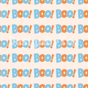 Boo Halloween Boys Seamless Pattern Files for Fabric Printing Sublimation Halloween Custom Fabric Design File