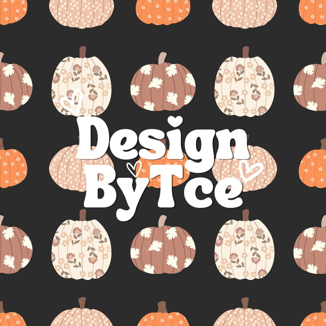 Boho Floral Fall Pumpkin Seamless Pattern Files for Fabric Printing ...