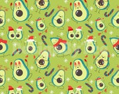 Funny Winter Avocado Christmas Fabric Pattern (Digital File)