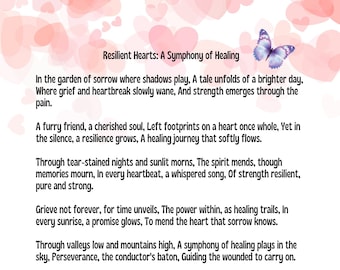 Resilient Hearts A Symphony of Healing Poem - 8.5 x 11 inch Printable