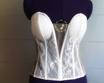 Wit kanten trouwkorset Bruidskorset Off-shoulder korset Korset onder de jurk Julie