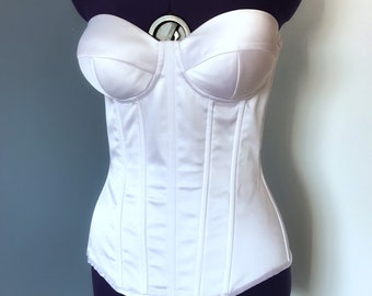 Satin Wedding White corset White pure corset with cups Corset trainer Corset waist training Sabrina