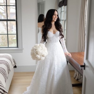 Lace wedding dress with train Corset wedding dress Bridal gown Isabel