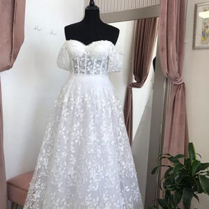 Corset Wedding Dress with straps Lace Wedding Dress Wedding Dress and Separate Two Piece Wedding Dress Avelia