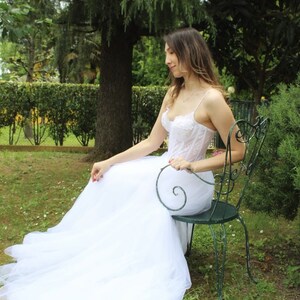 Lace wedding dress Wedding gown with straps white Wedding dress White lace dress Bridal dress Wedding Lauren One Size S Only - Sample Sale
