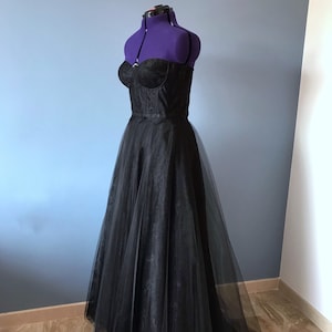 Gothic Black Corset wedding dress Lace wedding dress Bridal gown and separate Gothic wedding dress Two piece wedding dress Ramina