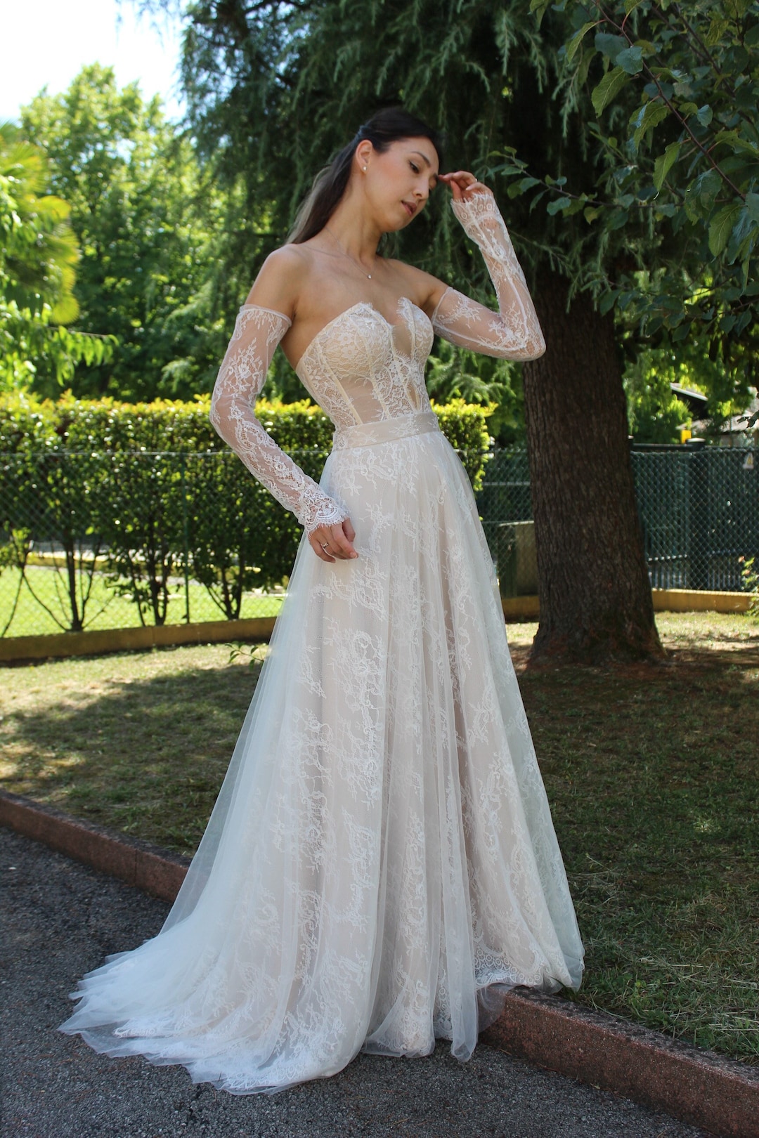 Lace Bridal Skirt Tulle Wedding Skirt A Line Skirt Maxi Skirt Etsy