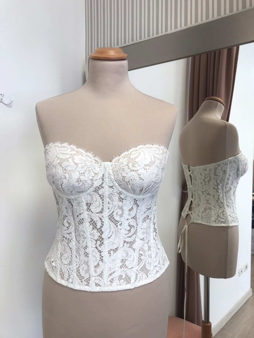Sweet Floral Lace Push Up Bralete Bustier Corset Wedding Party Corset Cropped Top