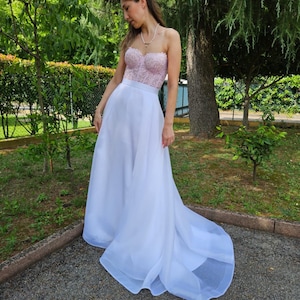 Boho Brautkleid Korsett Brautkleid Organza Brautkleid Brautkleid und separater Zweiteiler Brautkleid Tessa