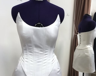 Satin bridal corset Wedding corset Satin wedding dress Bridal gown and separate Arisa