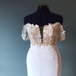 Floral Wedding Corset V-Neck Corset Bridal Corset with Removable Straps Milena