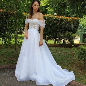 Romantic wedding dress Corset wedding dress Organza wedding dress Bridal gown and separate Two piece wedding dress Paola