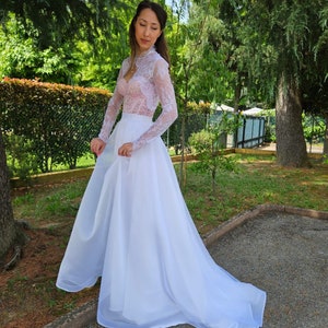Elegant wedding dress Corset wedding dress Organza wedding dress Bridal gown and separate Three piece wedding dress Annette